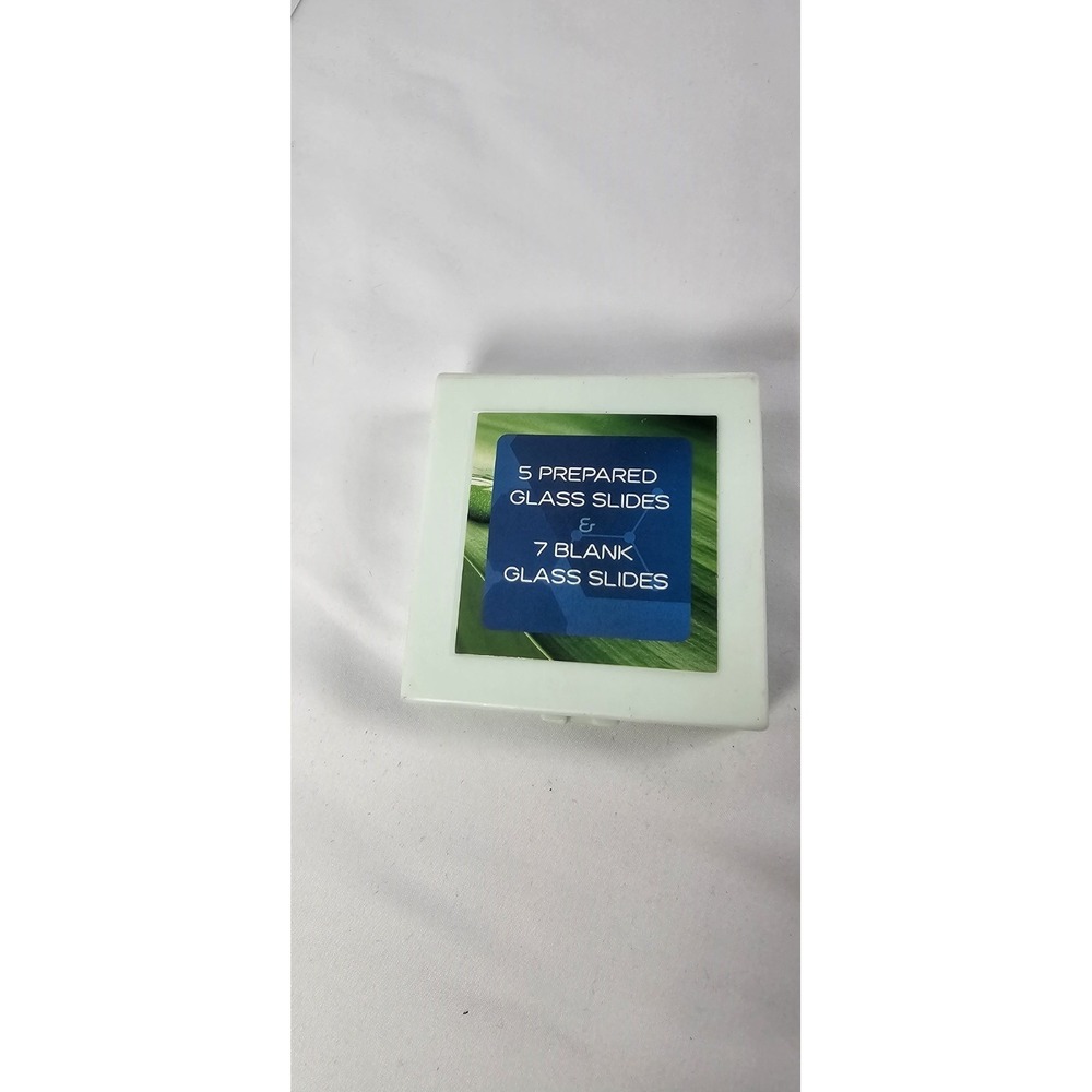 12 PCS/ 5 Prepared Microscope Slides Set Plant‎ Specimens + 7 Blank Glass Slides